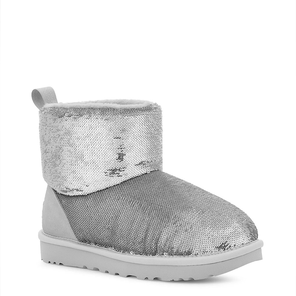 Ugg Womens Classic Mini Mirror Ball Sequin Pull On Boot NEW